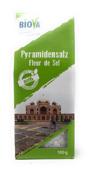 Biova Gourmetsalz Pyramidensalz Fleur du Sel aus Indien 2-12mm 100g