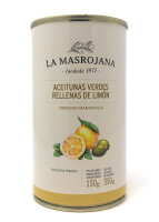 La Masrojana Grüne Manzanilla-Oliven gefüllt mit Zitrone 150g Dose