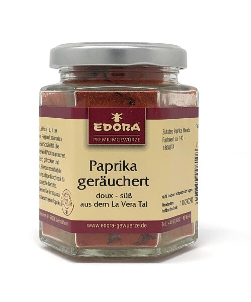 Edora Paprika geräuchert dulce "La Vera" (Smoked Paprika) 75g Glas