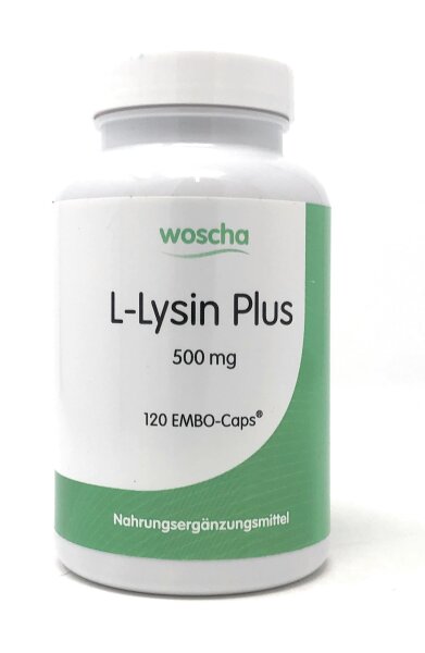 woscha L-Lysin Plus 500mg 120 Embo-Caps (99g) (vegan)