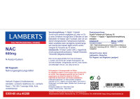 Lamberts NAC (N-Acetyl-Cysteine 600mg zur Erhöhung von Glutathion im Körper) 60 Kapseln
