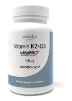 woscha Vitamin K2+D3 vitaMK7 100mcg 120 Embo-CAPS® (69g)